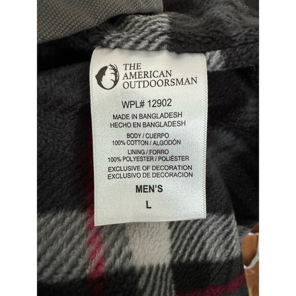 The American Outdoorsman Men's gray & plaid Fleece Lined Shirt size large - Picture 12 of 16